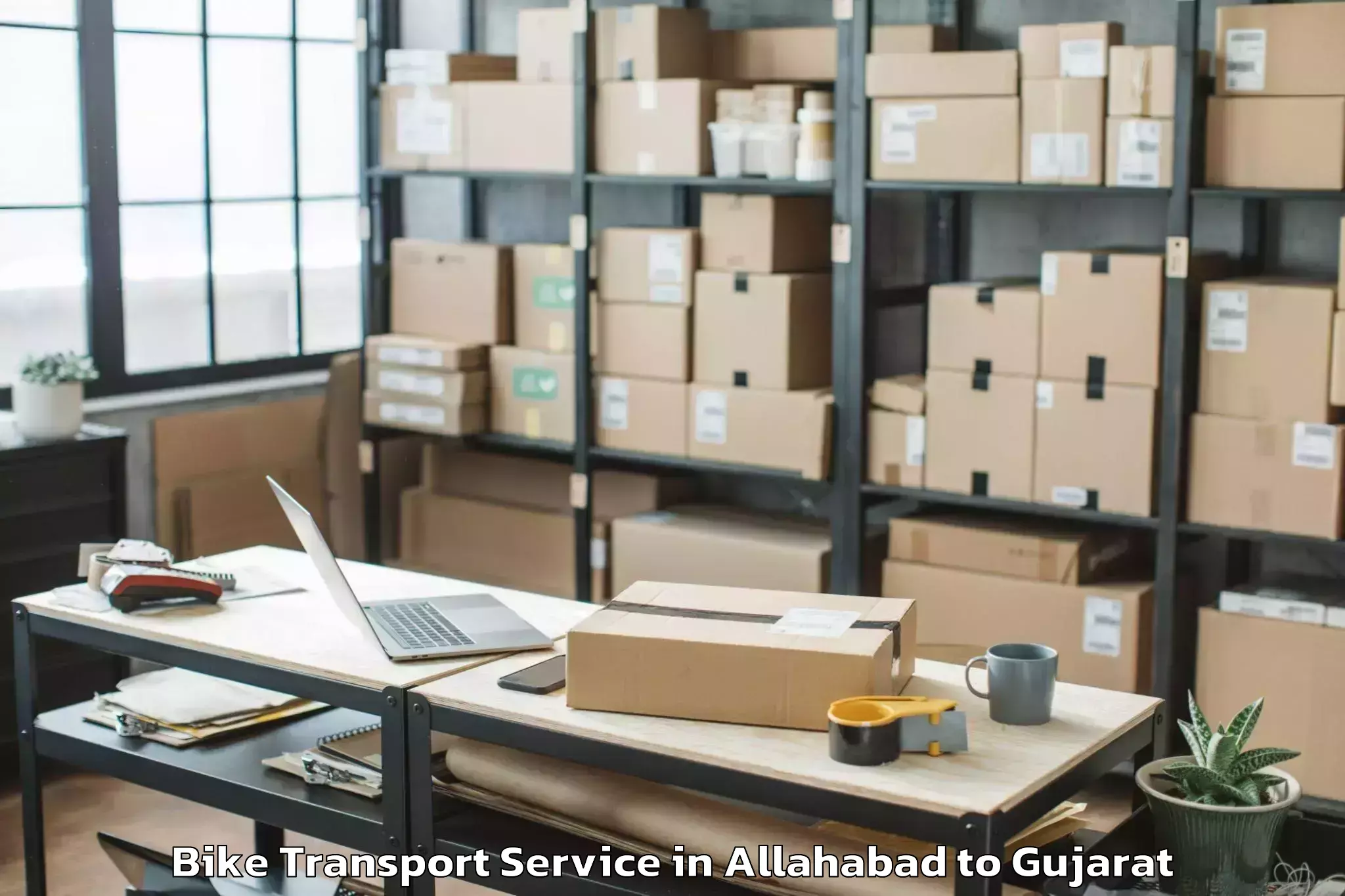 Hassle-Free Allahabad to Rudra Mata Airport Bhj Bike Transport